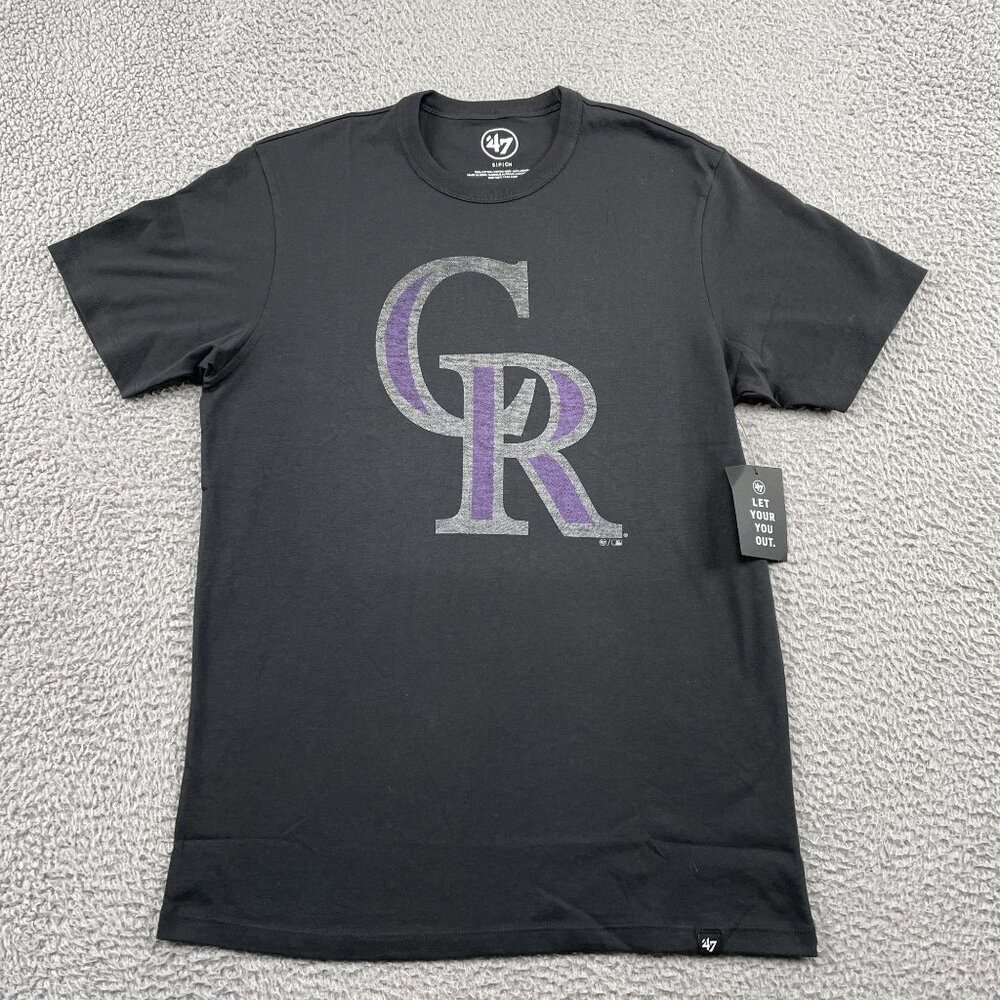 NWT Colorado Rockies T-Shirt‎ Mens Small Black '47 Brand MLB Baseball